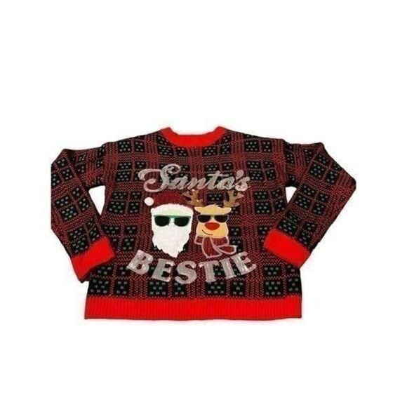 UGLY SWEATER SANTA BESTIE SIZE S - Picture 1 of 11